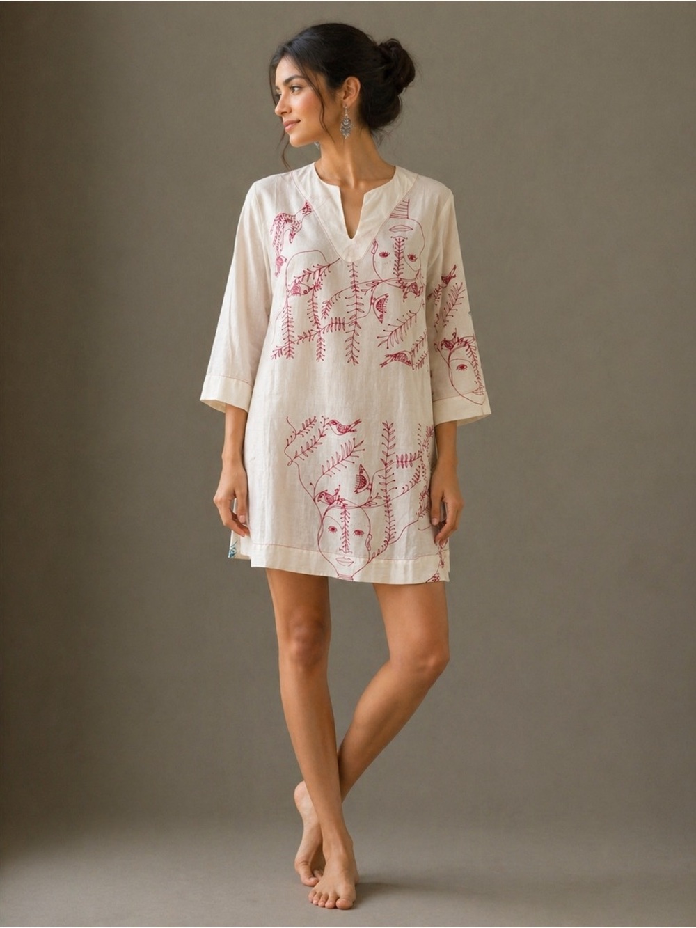 Light Cotton Tunic Top or Dress by Tiza a Mano Mexico